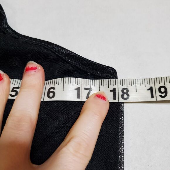 VTG 90s Y2K Maxi Dress Size L Sheer Mesh Overlay  Whimsigoth Witchy Byer Too - Picture 8 of 13